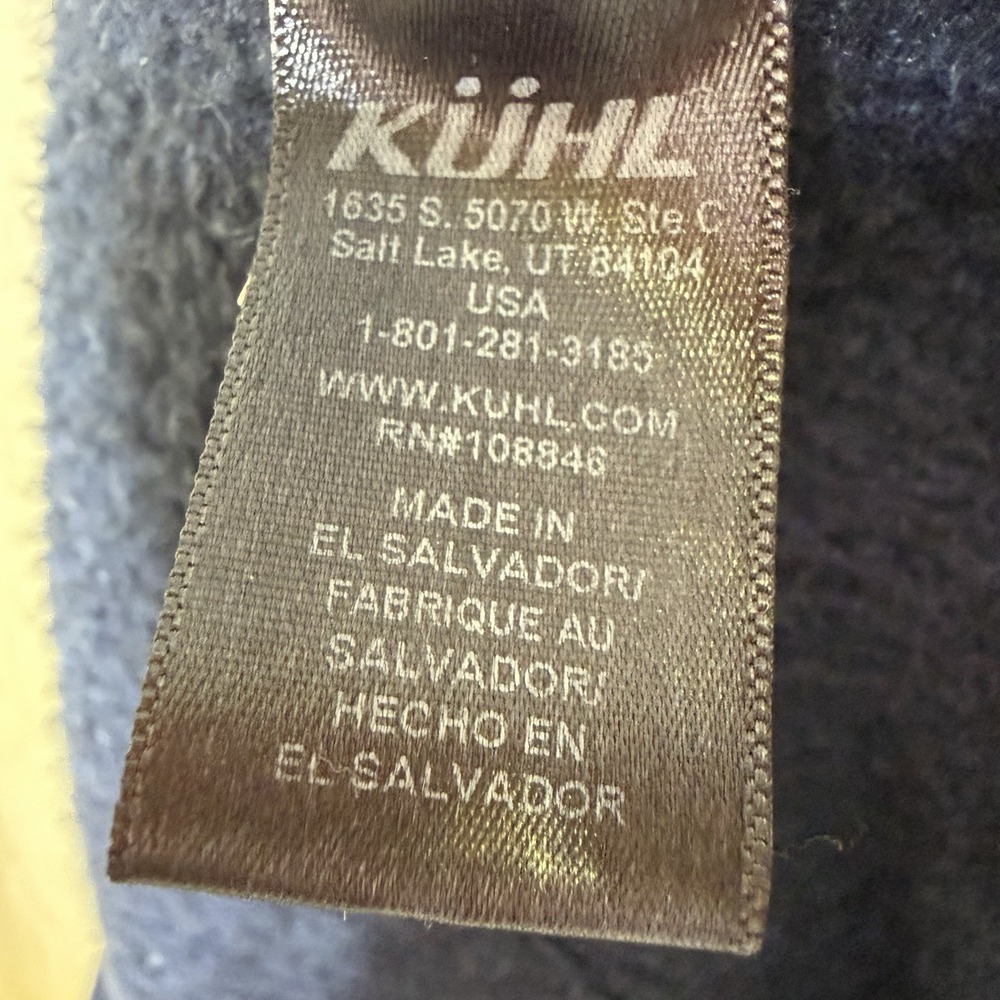 Kuhl Womens Medium Fleece Pullover 1/4 Zip Navy Outdoor Hiking Jacket - Picture 10 of 11